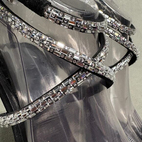 JLO Jennifer Lopez  xREVOLVE Star Sandal Heels in Black Size 8.5 - Picture 10 of 12